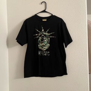 A Bathing Ape Bape NYC Black Camo Shirt. Size L.